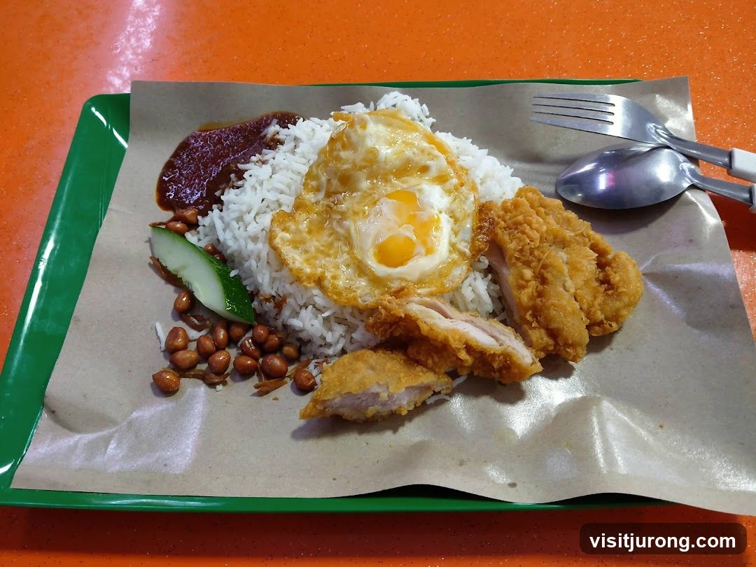 Nasi Lemak with Fried Chicken