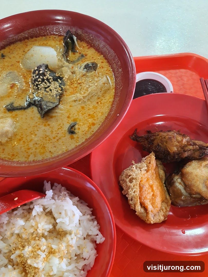 Curry Laksa with Rice and Fried Sides