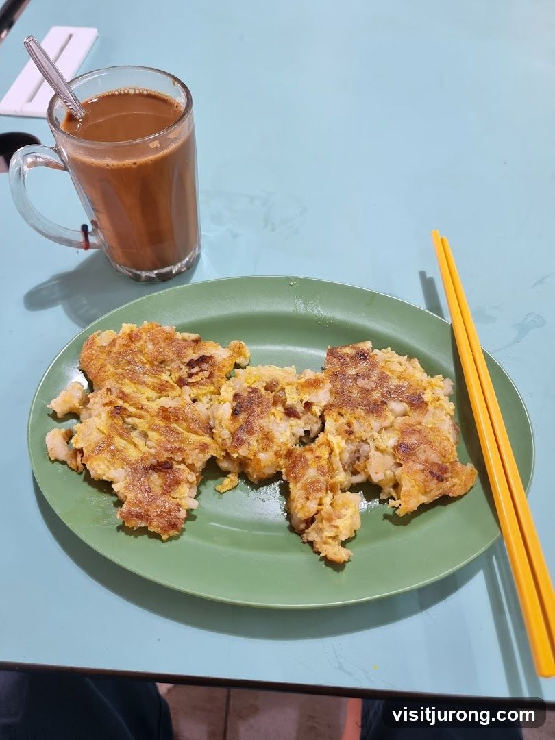 Fried Radish Cake with Coffee