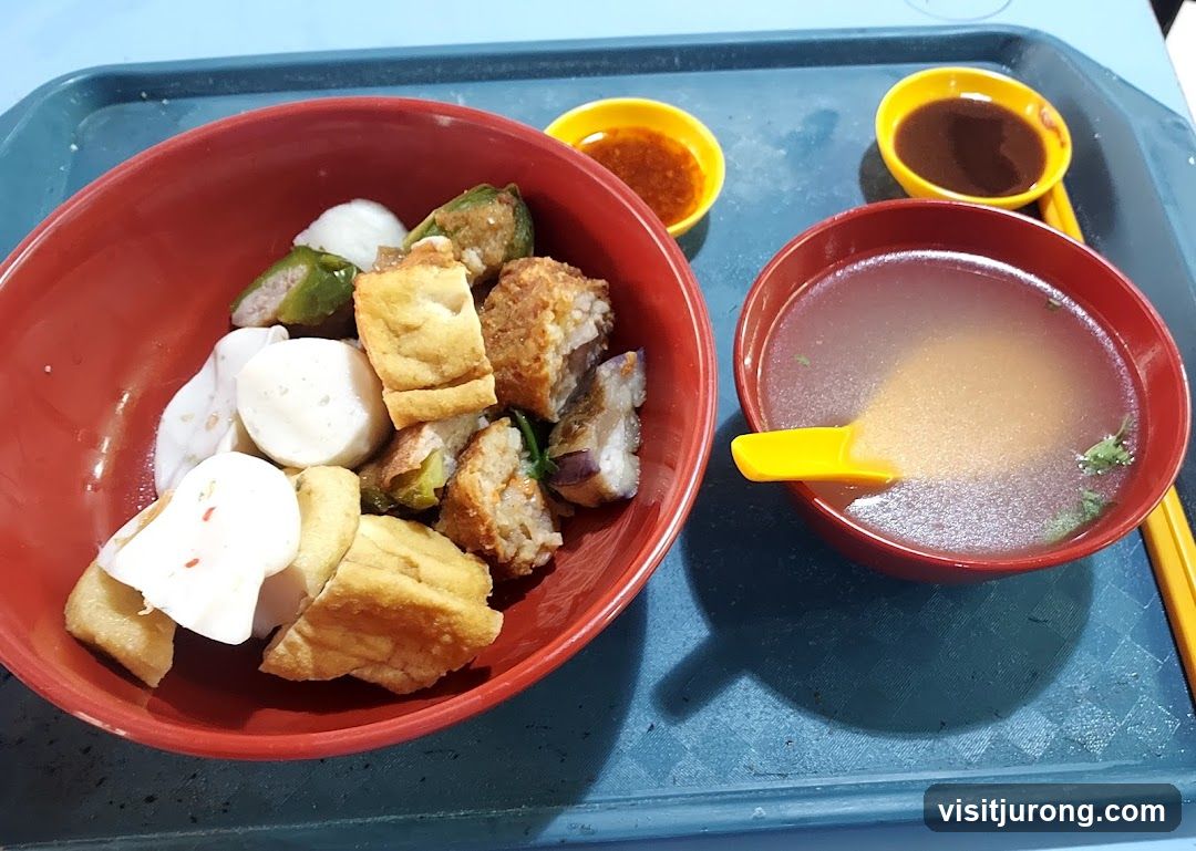 Assorted Fried Ingredients with Soup