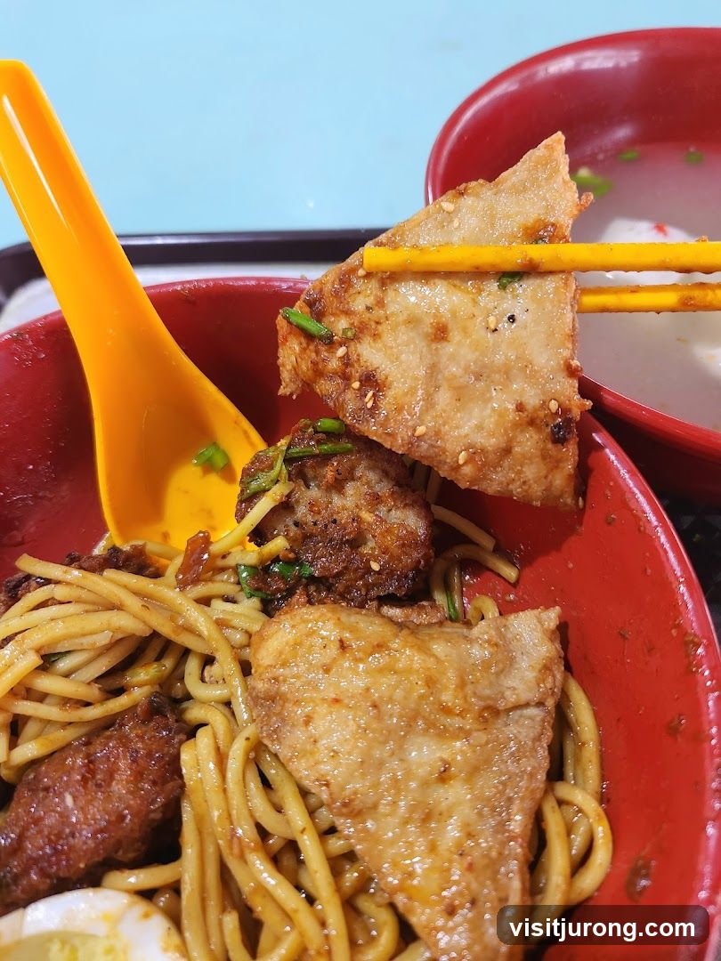 Noodles with Fried Fish and Chicken