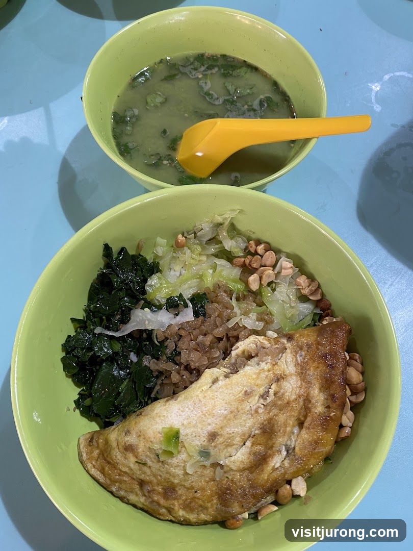 Omelette with Rice and Soup
