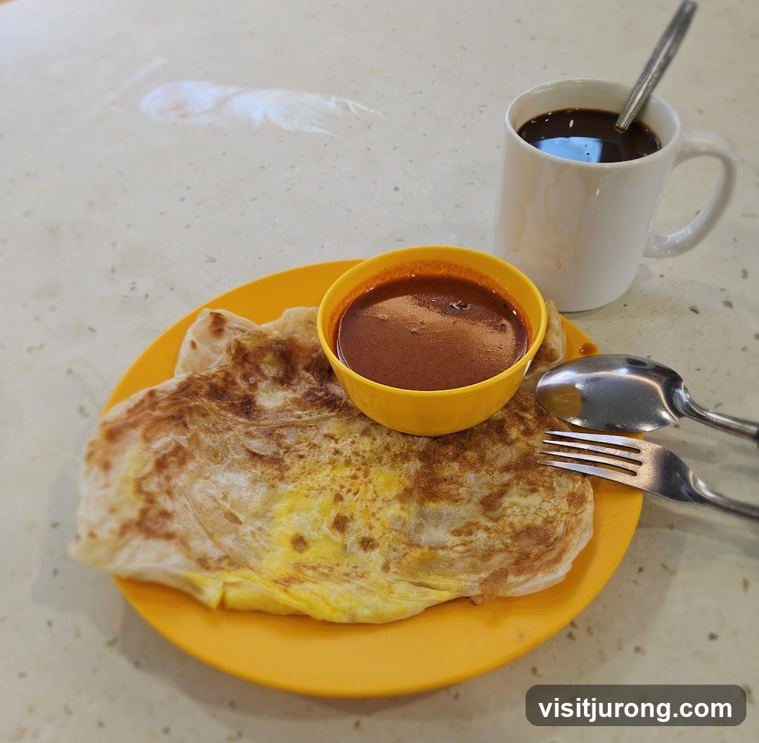 Roti Canai with Curry and Coffee