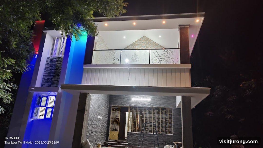 Modern House Exterior at Night