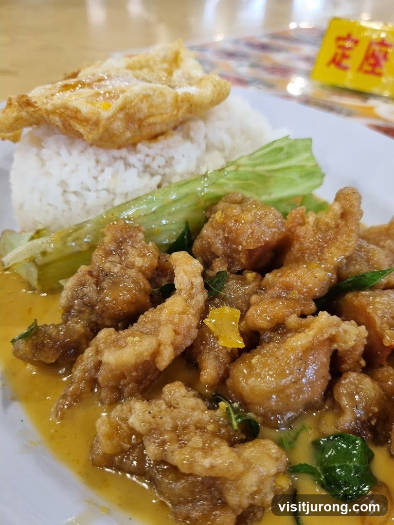 Salted Egg Fried Chicken Rice