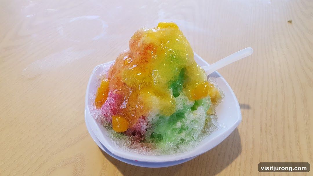 Colorful Shaved Ice Dessert