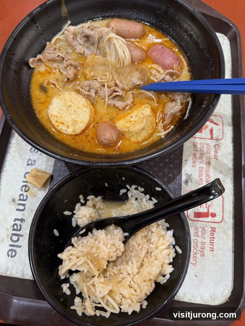 Meal with Rice and Noodles