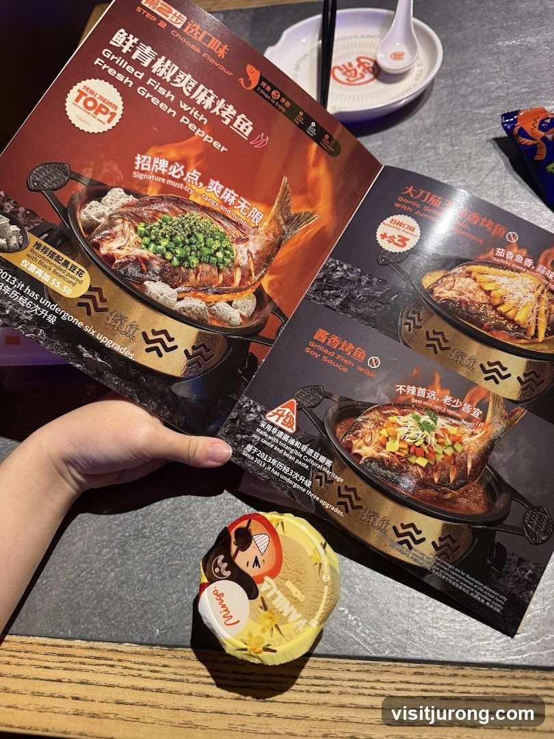 Menu with Grilled Fish Dishes
