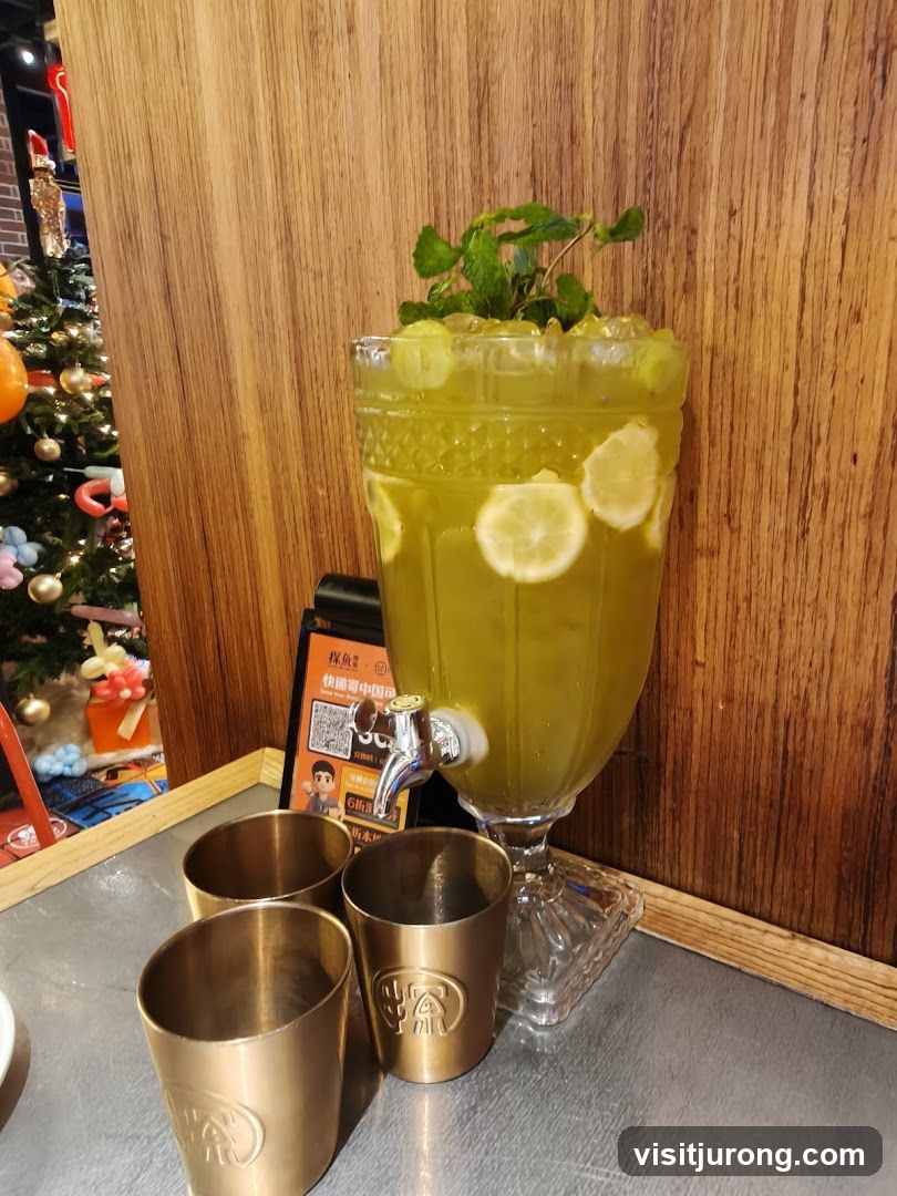 Green Beverage Dispenser with Cups