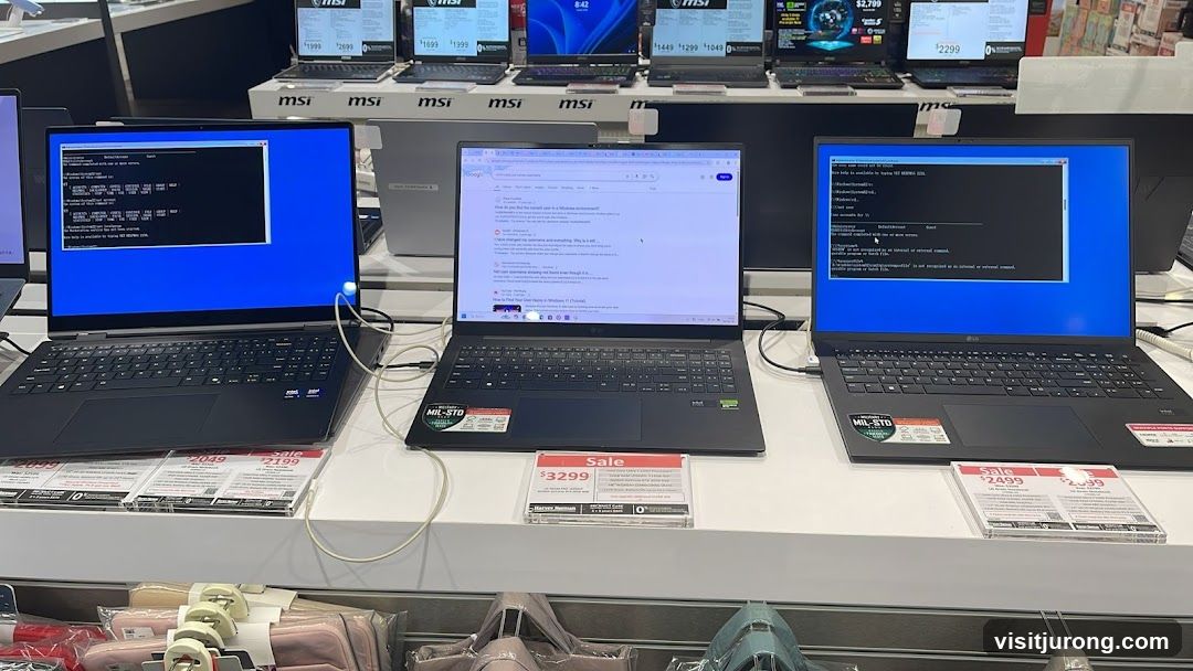 Laptops on Display