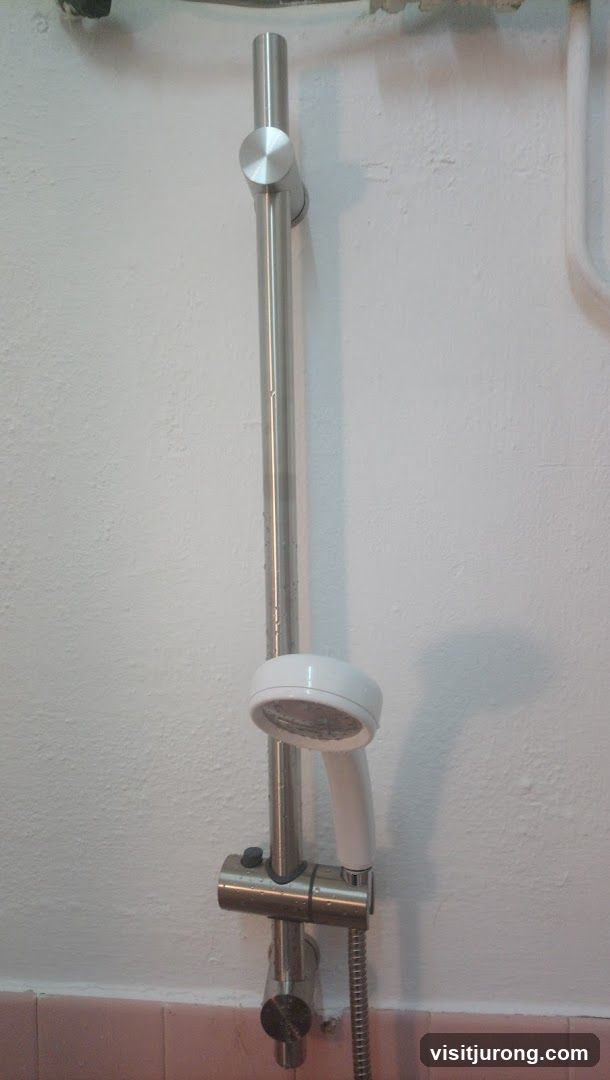 Shower head on a rail