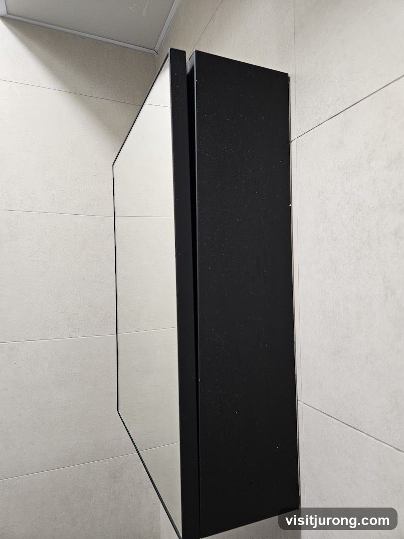 Black Medicine Cabinet with Mirror