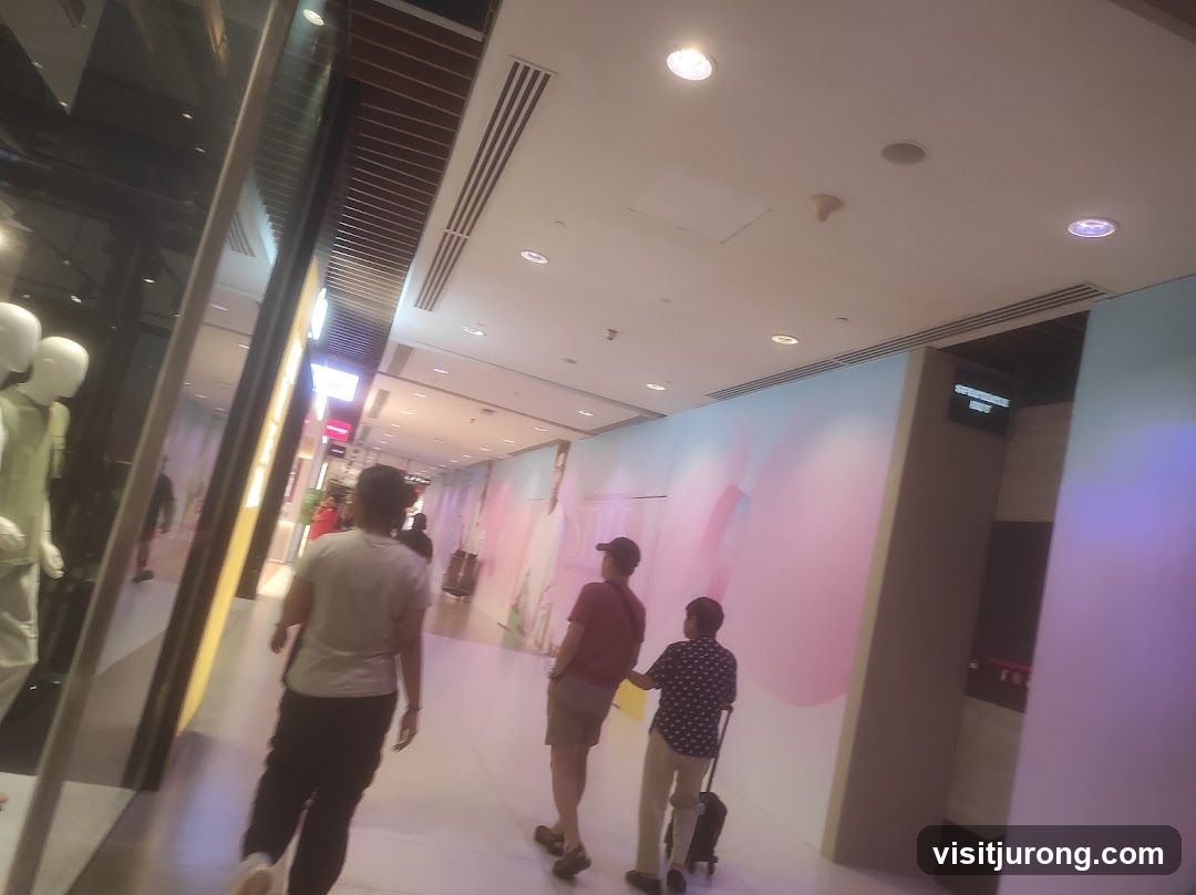 Mall Interior with People and Displays