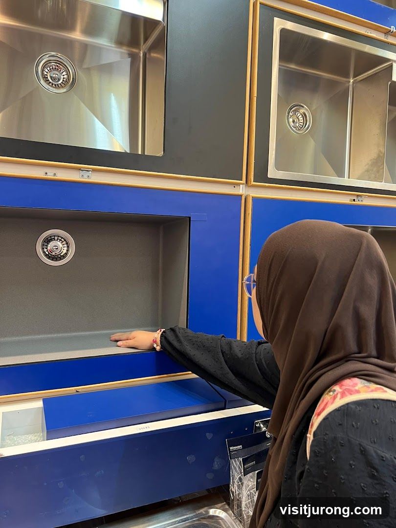 Customer Examining Sinks