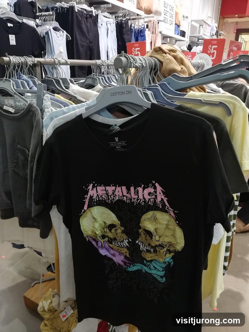 T-shirts on display