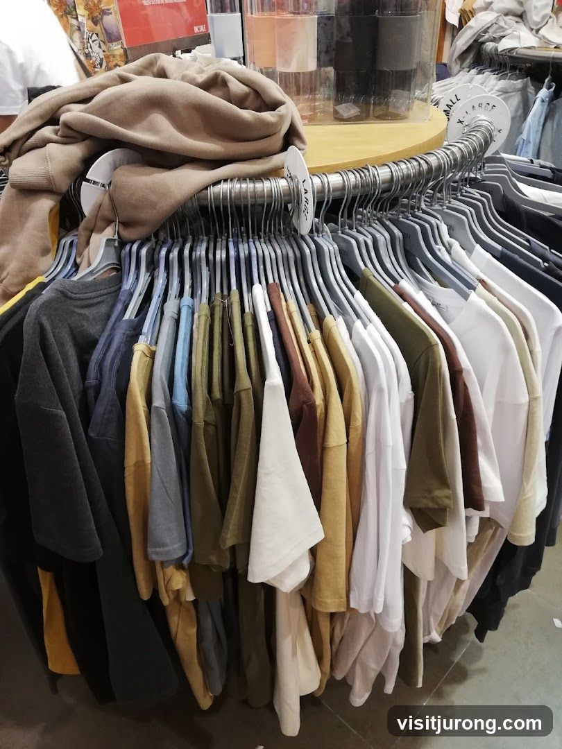T-shirts on display