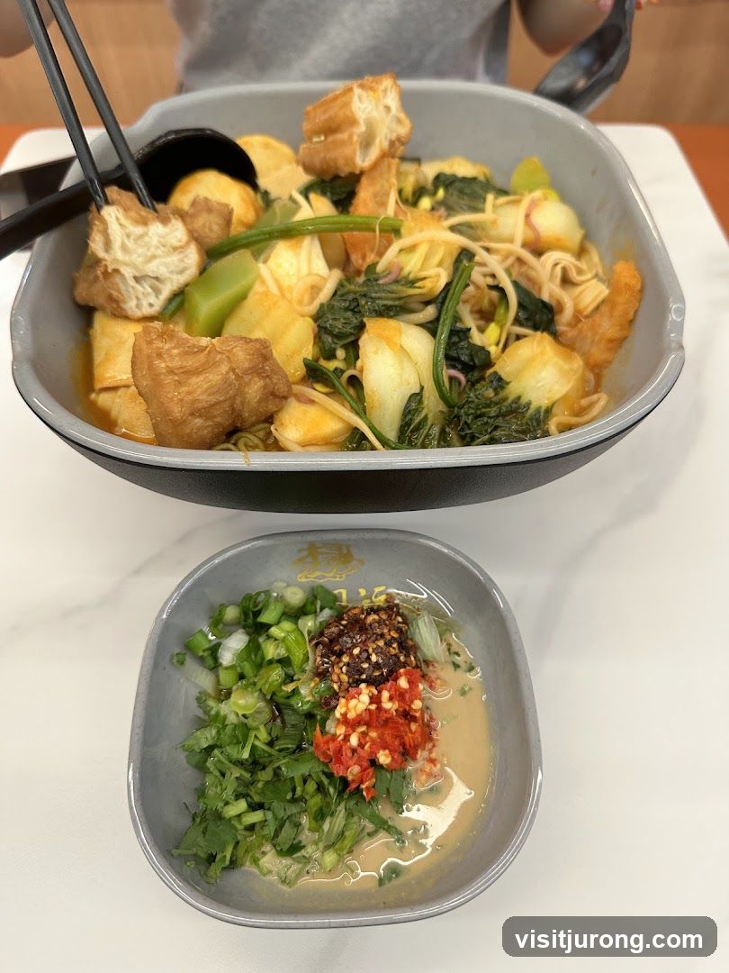 Spicy Noodle Dish with Dipping Sauce