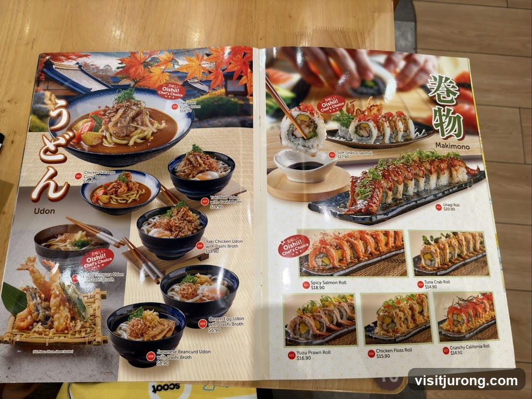 Udon and Makimono Menu