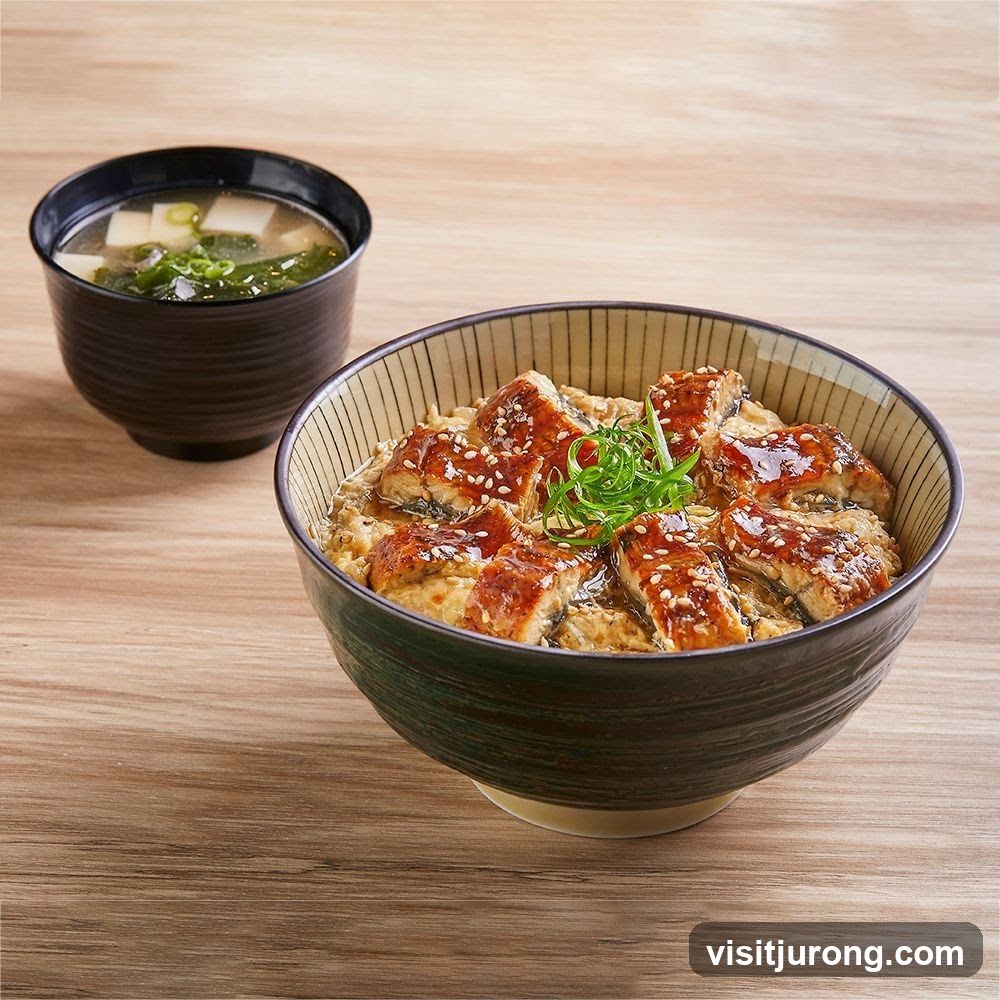 Unagi Donburi with Miso Soup