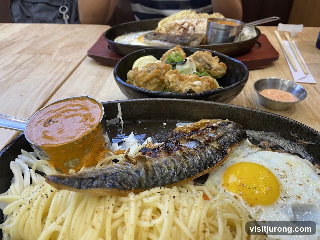 Sizzling Mackerel and Pasta