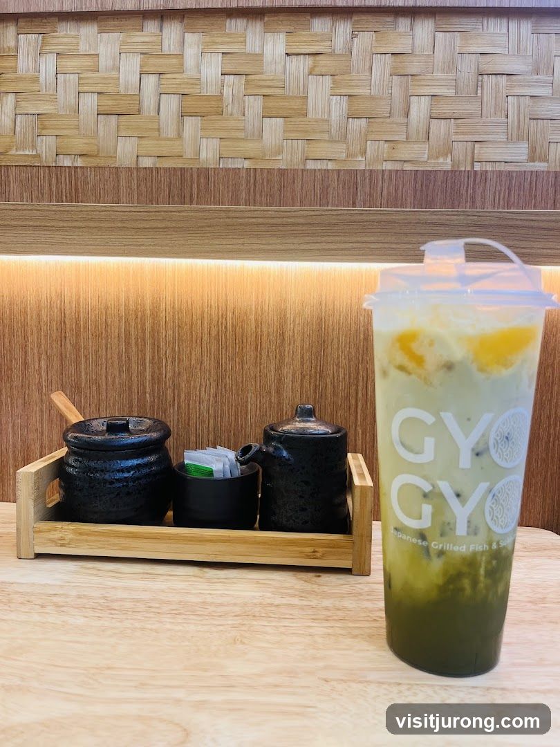 Matcha Drink with Condiments