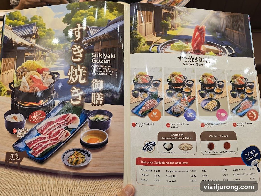 Sukiyaki Gozen Menu