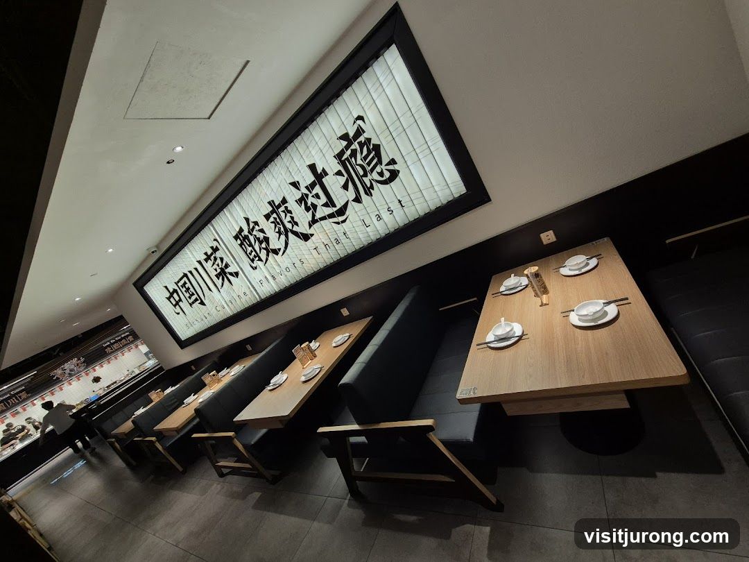 Restaurant Interior with Sichuan Cuisine Signage