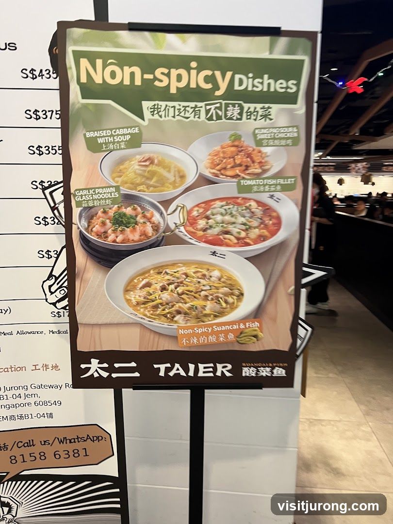 Non-Spicy Dishes Menu