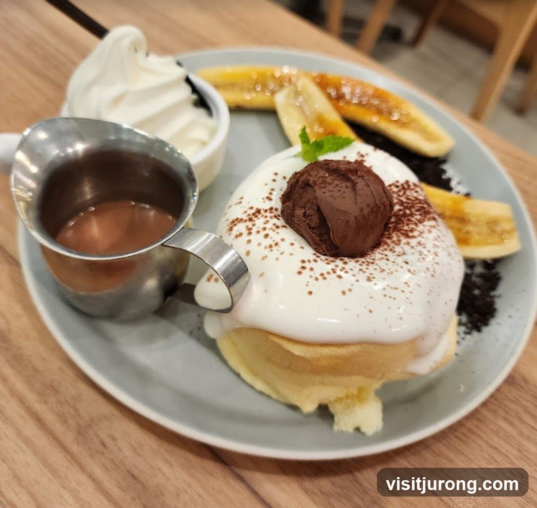 Fluffy Pancake with Chocolate and Banana