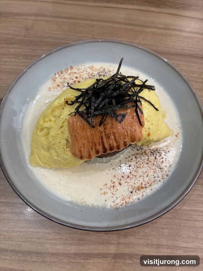 Omurice with Salmon and Seaweed
