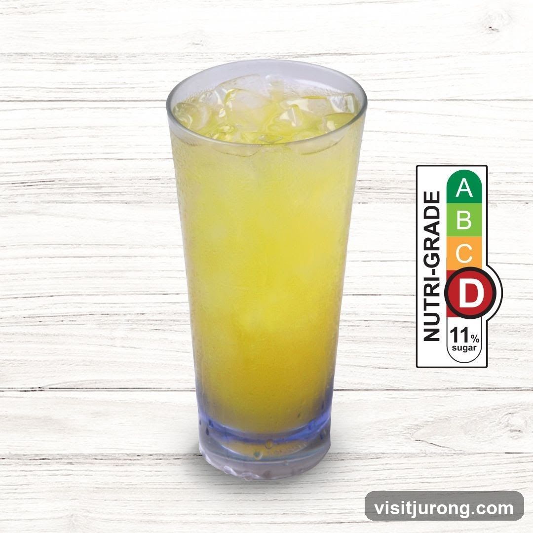 Yellow Drink with Nutri-Grade Label