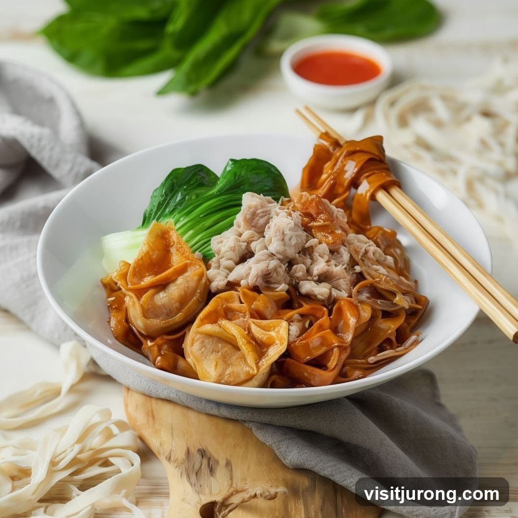 Noodle Dish with Wontons