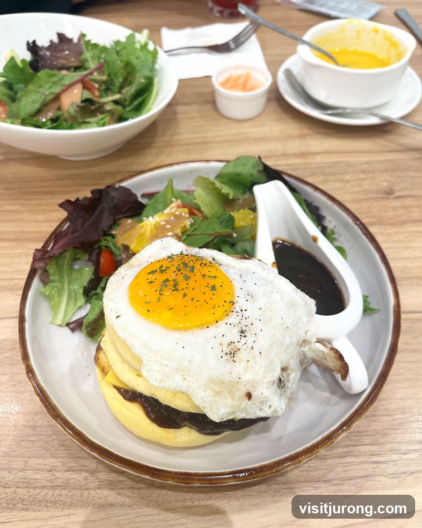 Savory Pancake Stack with Fried Egg