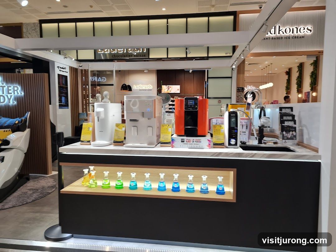 Retail display with appliances and decorative bottles