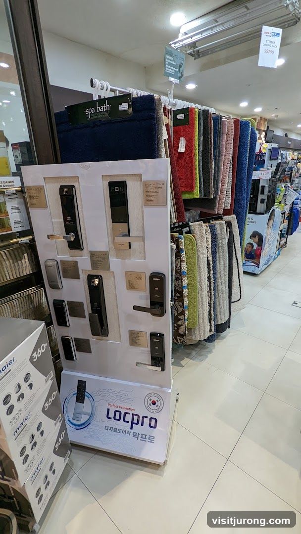 Digital Door Locks and Bath Mats Display