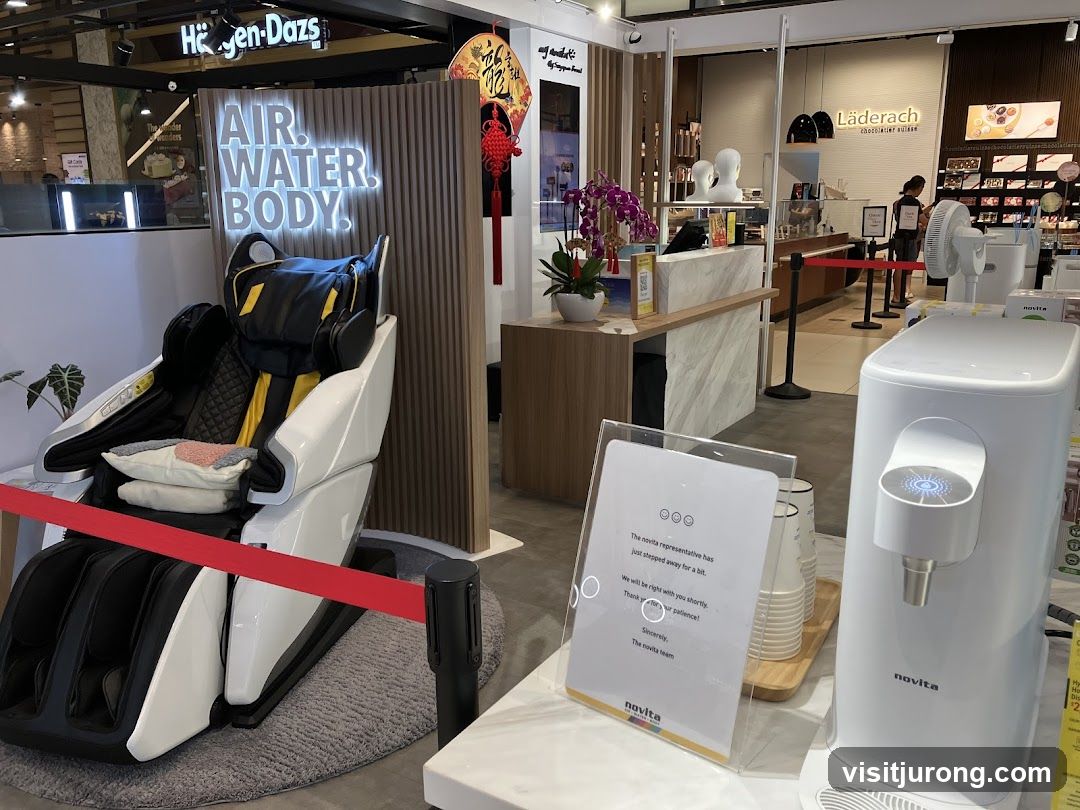 Massage Chair and Water Dispenser Display
