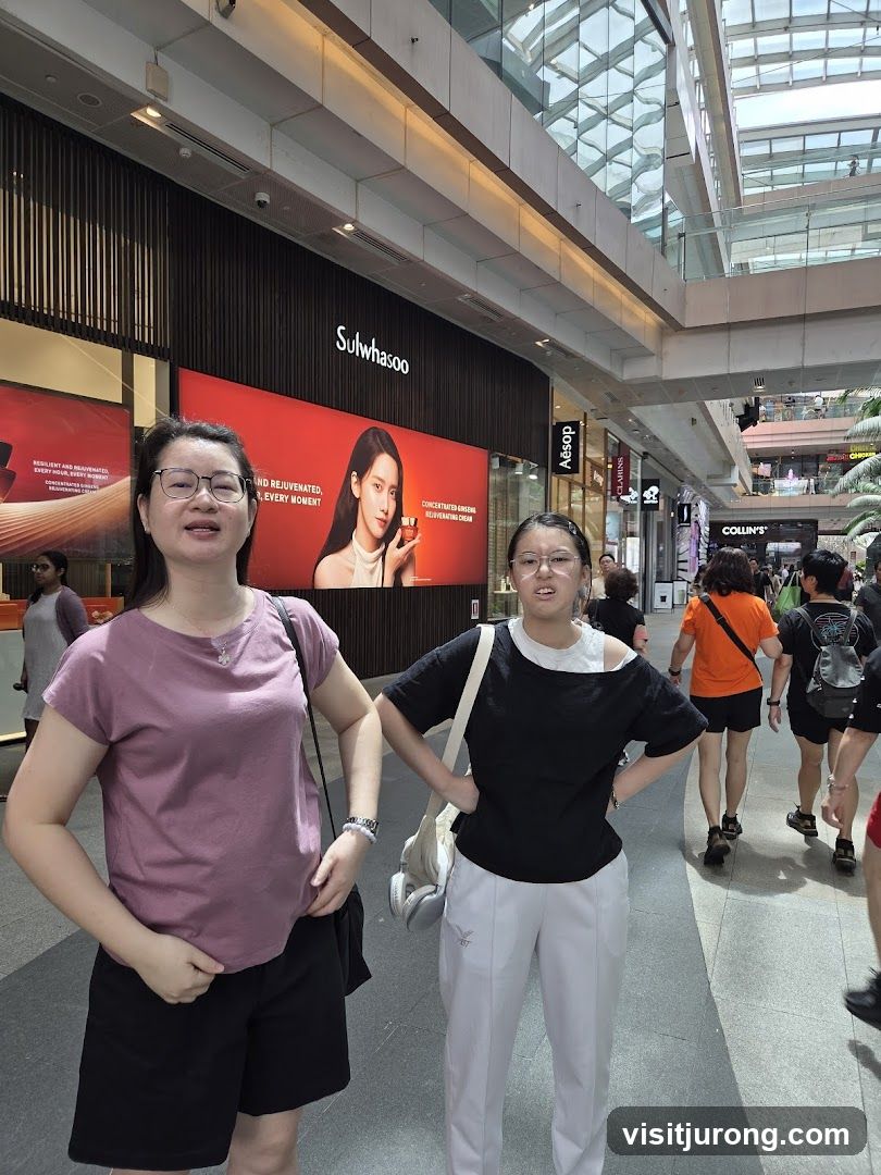 Two women in a shopping mall