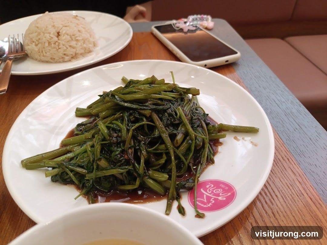 Stir-fried Water Spinach with Rice