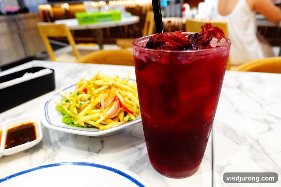 Thai Mango Salad and Hibiscus Drink