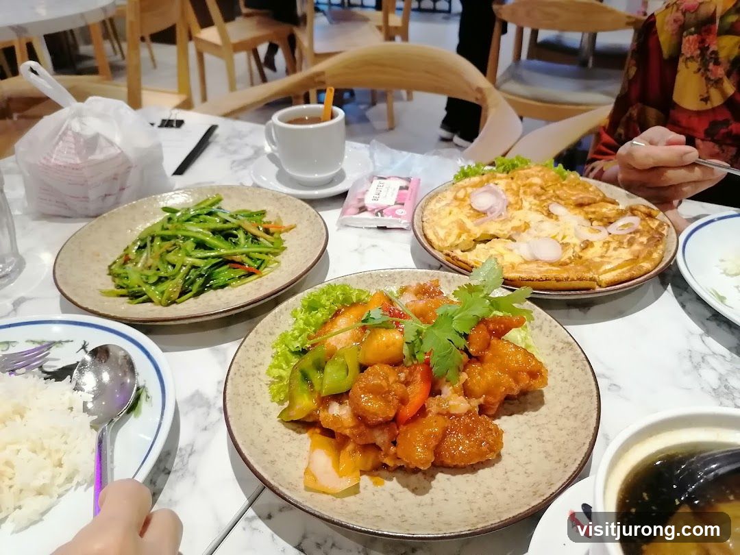 Table with food and drinks