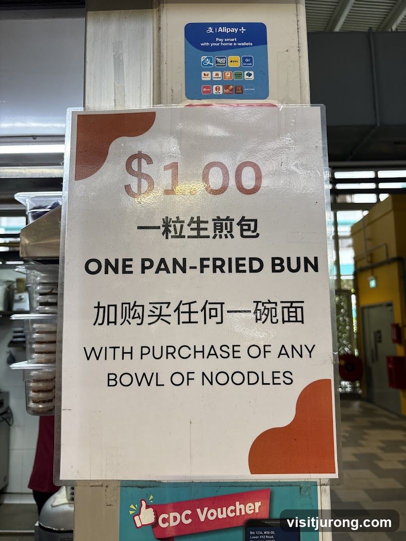Promotion sign for pan-fried bun