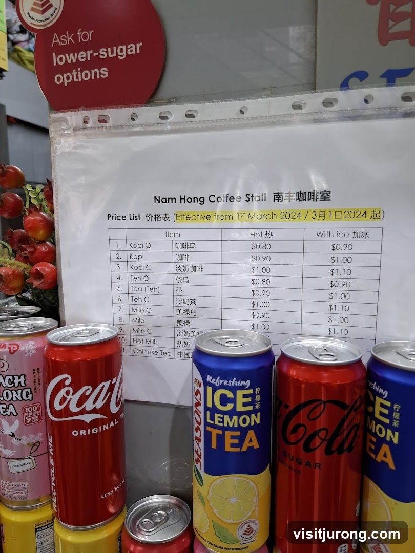 Nam Hong Coffee Stall Price List