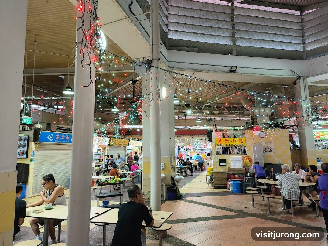 Hawker Centre with Festive Lights