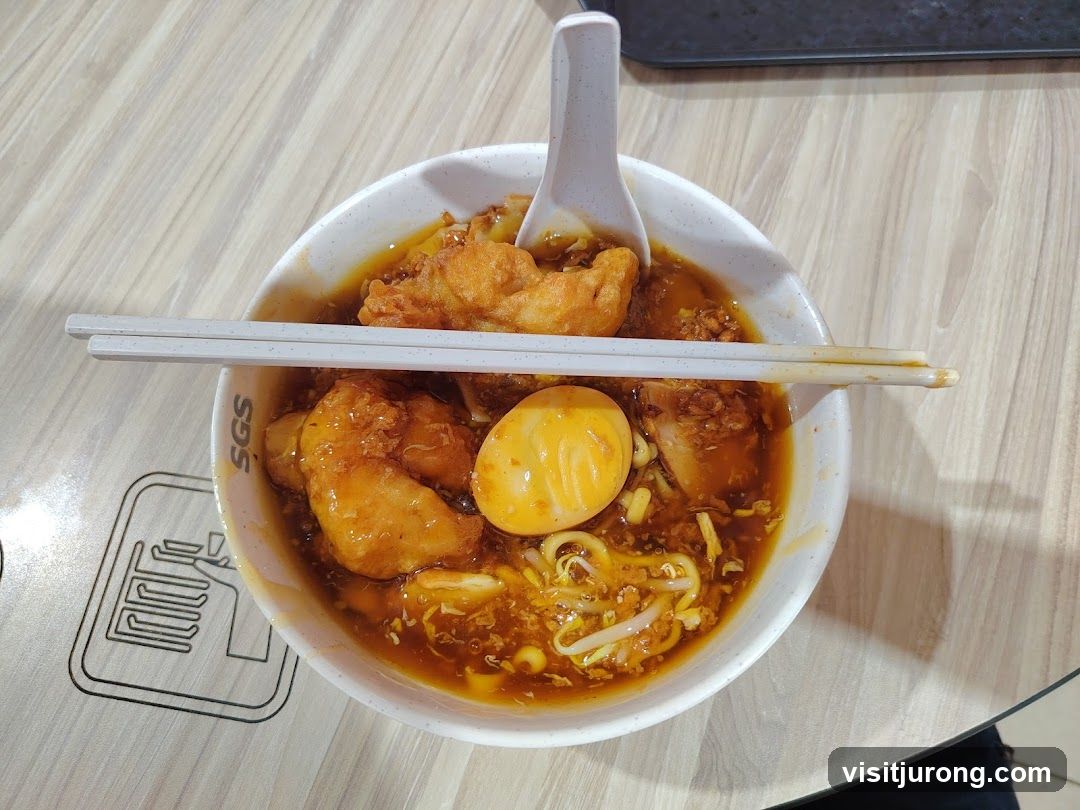 Noodle Soup with Egg and Fried Fish