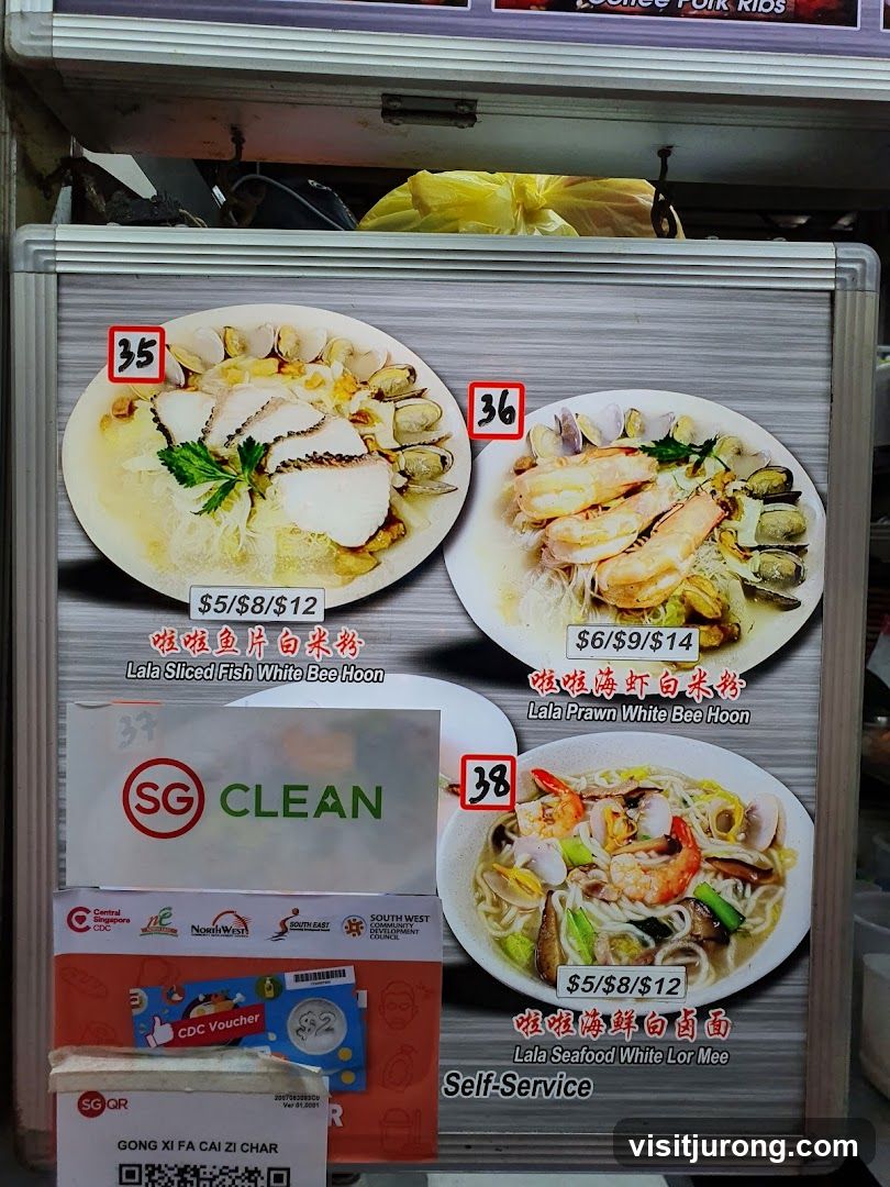 Food Menu with SG Clean and CDC Voucher Promotions