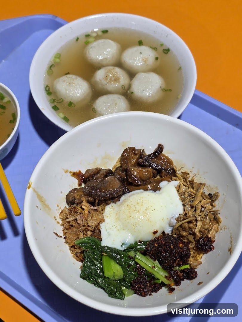 Noodles with Toppings and Fishball Soup
