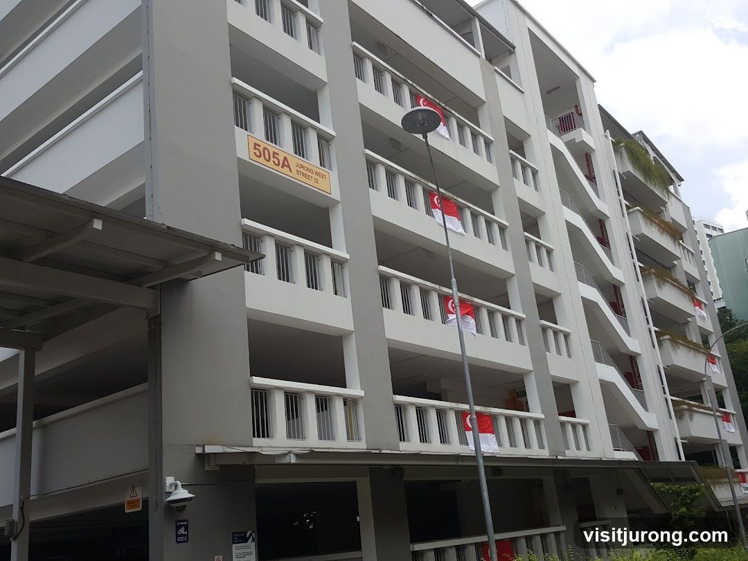 Apartment Building with Singapore Flags