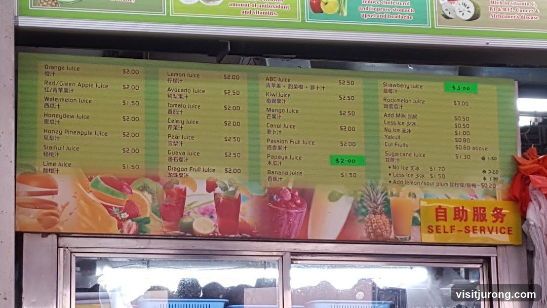 Juice Menu