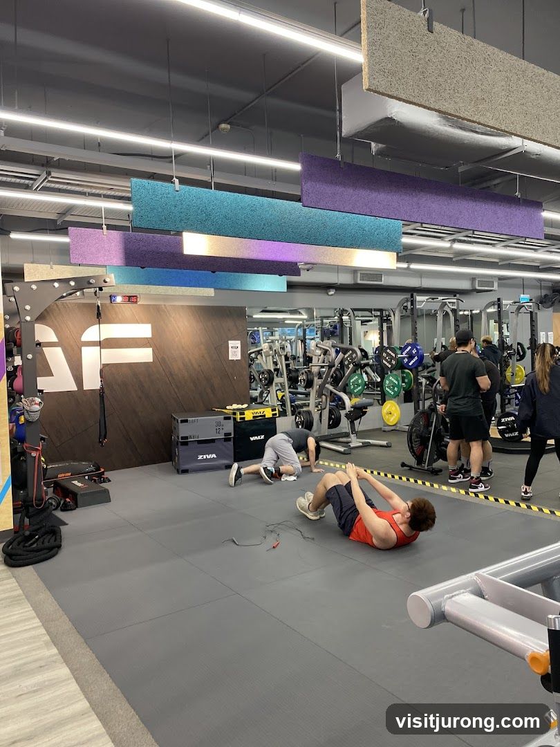 Gym Interior with People Exercising