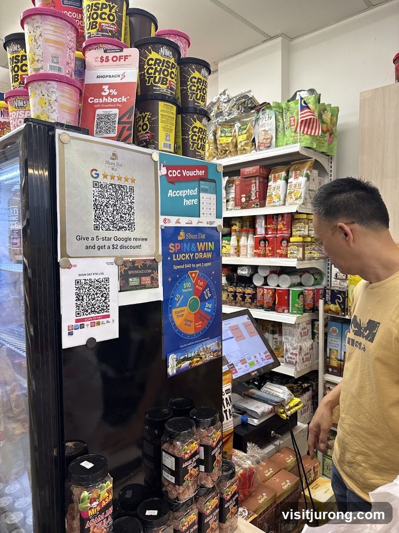 Store Interior with Promotional Signs
